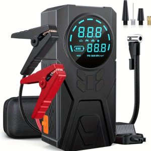 Portable air pump and jump starter