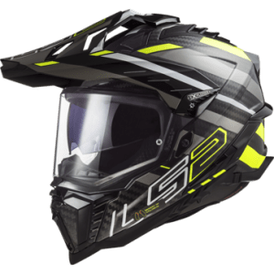 Motorcycle Helmet - LS2 MX701 Explorer C Edge - Black/ Fluo Yellow