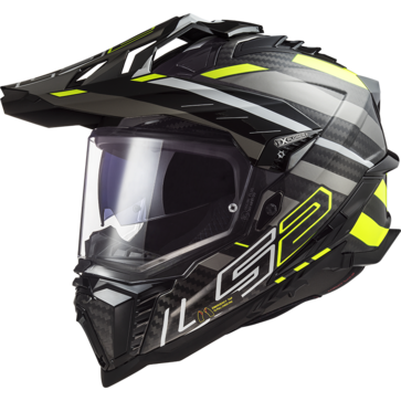 Motorcycle Helmet - LS2 MX701 Explorer C Edge - Black/ Fluo Yellow