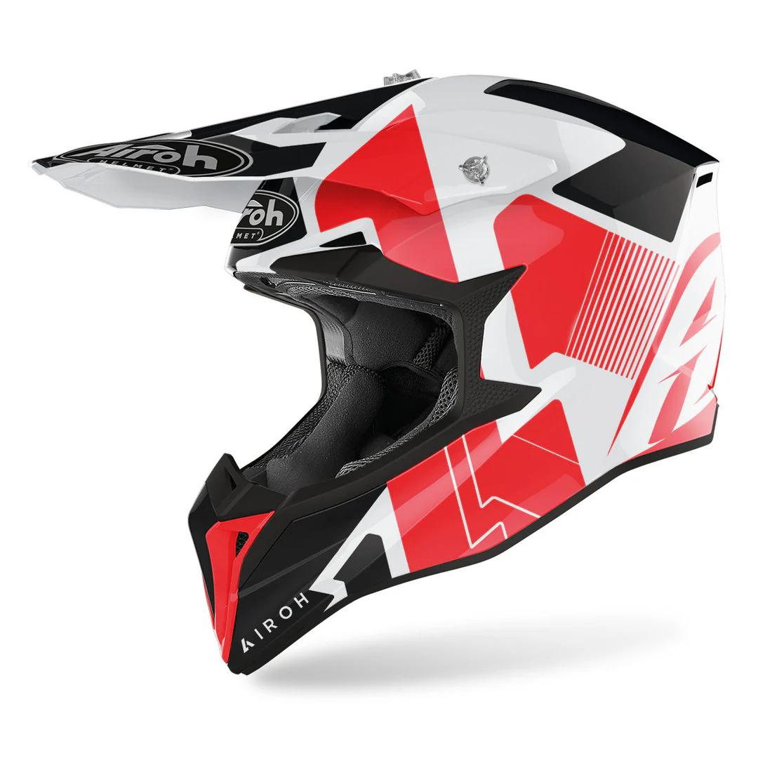 MX Helmet - Airoh Wraap Raze - Red Gloss