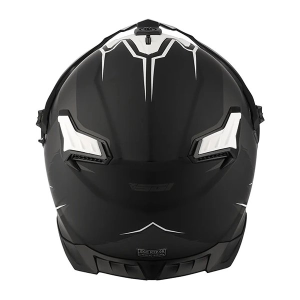 SGI Realm Ascent Gun-Metal/White Fibreglass Motorcycle HelmetSGI Realm Ascent Gun-Metal/White Fibreglass Motorcycle Helmet - Image 2